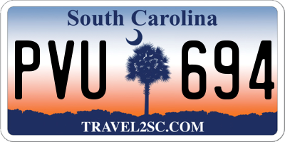 SC license plate PVU694