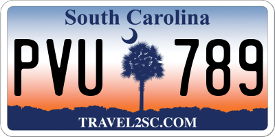 SC license plate PVU789