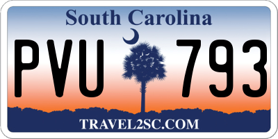 SC license plate PVU793
