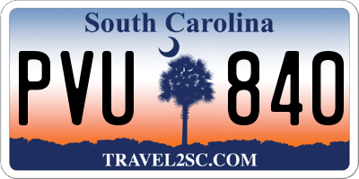 SC license plate PVU840