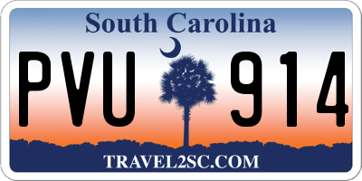 SC license plate PVU914