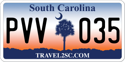 SC license plate PVV035