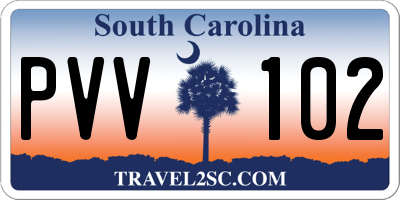 SC license plate PVV102