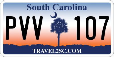 SC license plate PVV107