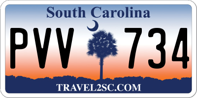 SC license plate PVV734