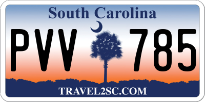 SC license plate PVV785