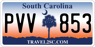 SC license plate PVV853