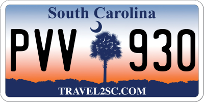 SC license plate PVV930