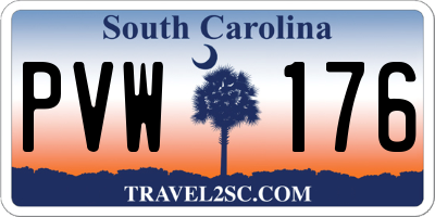 SC license plate PVW176