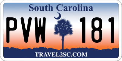 SC license plate PVW181