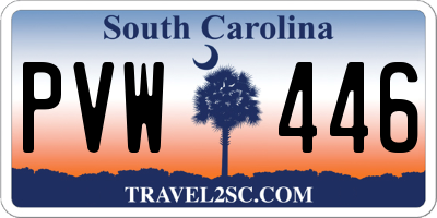 SC license plate PVW446