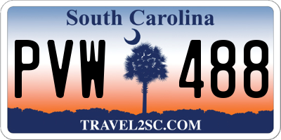 SC license plate PVW488