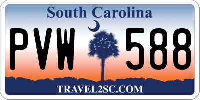 SC license plate PVW588