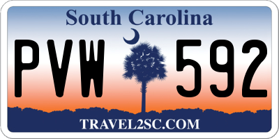 SC license plate PVW592