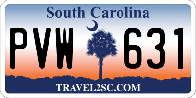 SC license plate PVW631