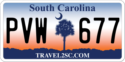 SC license plate PVW677