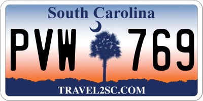 SC license plate PVW769