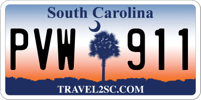 SC license plate PVW911