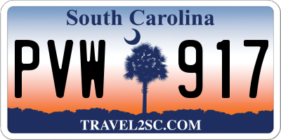 SC license plate PVW917