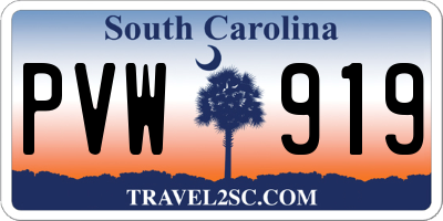 SC license plate PVW919