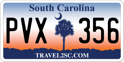 SC license plate PVX356