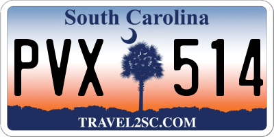 SC license plate PVX514