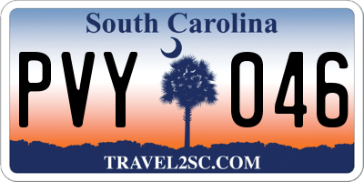 SC license plate PVY046