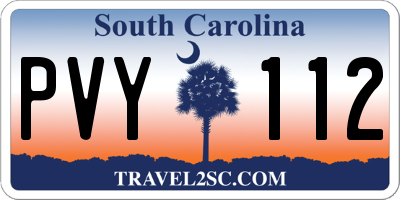 SC license plate PVY112