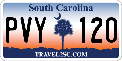 SC license plate PVY120