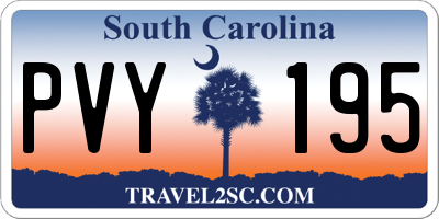 SC license plate PVY195