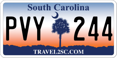 SC license plate PVY244