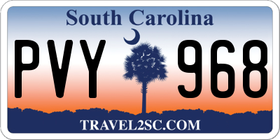 SC license plate PVY968