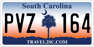 SC license plate PVZ164