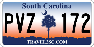 SC license plate PVZ172