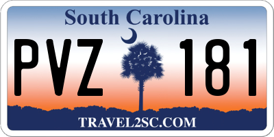 SC license plate PVZ181