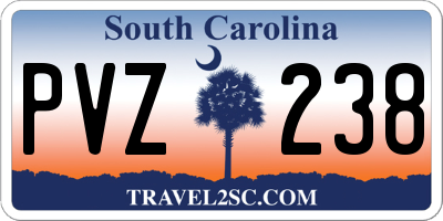SC license plate PVZ238