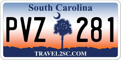 SC license plate PVZ281