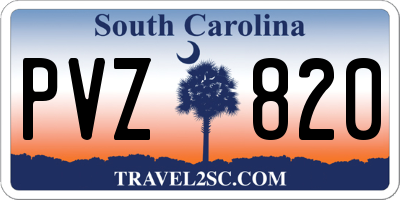 SC license plate PVZ820