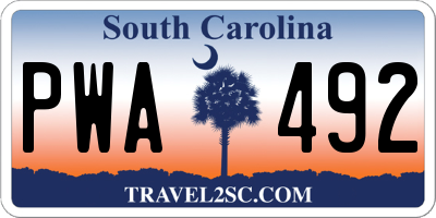 SC license plate PWA492