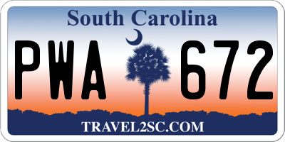 SC license plate PWA672