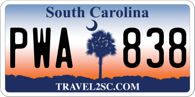 SC license plate PWA838
