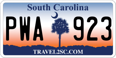 SC license plate PWA923