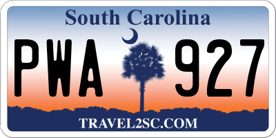 SC license plate PWA927