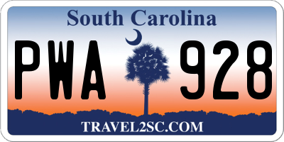 SC license plate PWA928