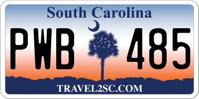 SC license plate PWB485