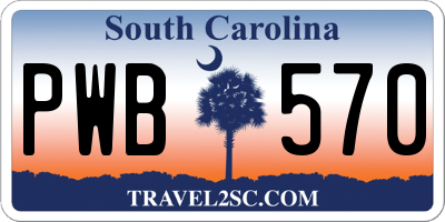 SC license plate PWB570