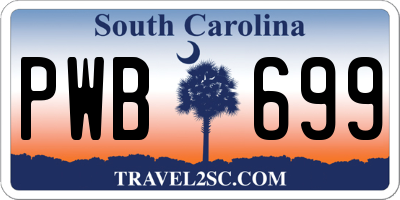 SC license plate PWB699
