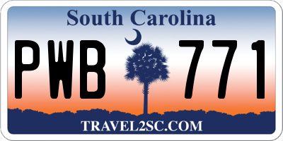 SC license plate PWB771