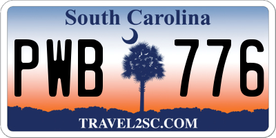 SC license plate PWB776
