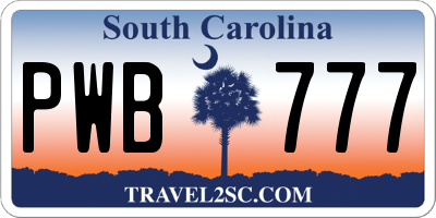 SC license plate PWB777